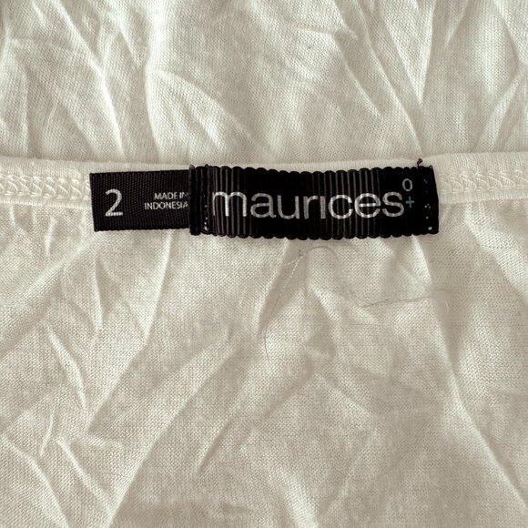 Maurices Plus Size 2X CREAM Ivory Stretchy Crinkle Lace Cami - Picture 7 of 11